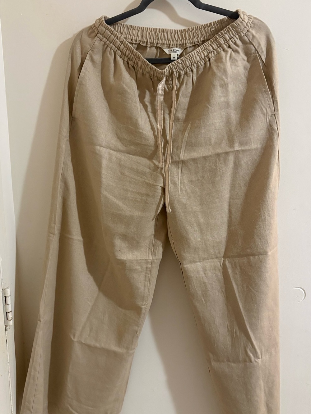 Max Studio Drawstring Chinos in Beige